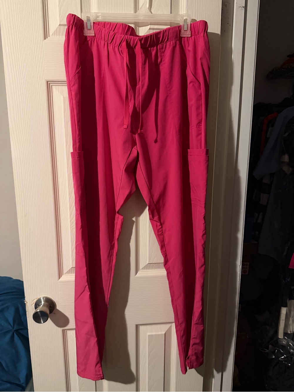 #245 High-Rise Pink Scrub Pants for Women
